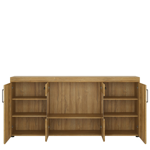 Cortina 4 Door Wide Glazed Sideboard in Grandson Oak