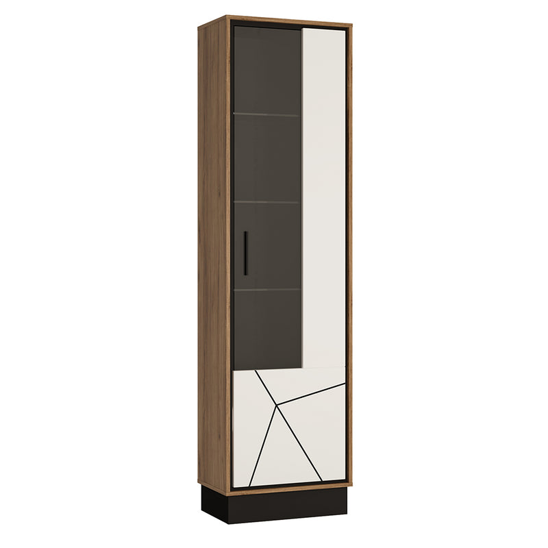 Brolo Tall Glazed Display Cabinet (RH) With the and Dark Panel Finish