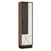Brolo Tall Glazed Display Cabinet (RH) With the Walnut and Dark Panel Finish