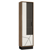 Brolo Tall Glazed Display Cabinet (LH) With the and Dark Panel Finish