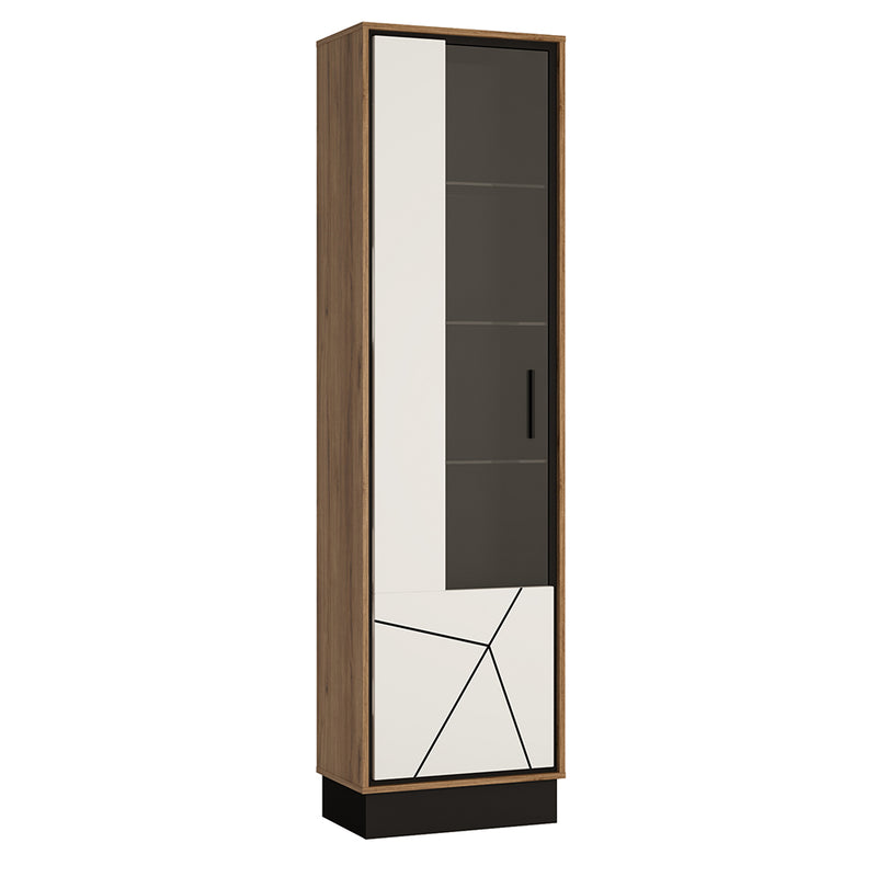 Brolo Tall Glazed Display Cabinet (LH) With the and Dark Panel Finish