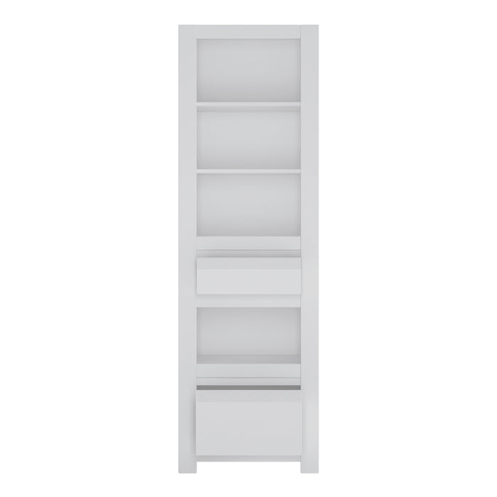 Novi 2 Drawer Bookcase in Alpine White