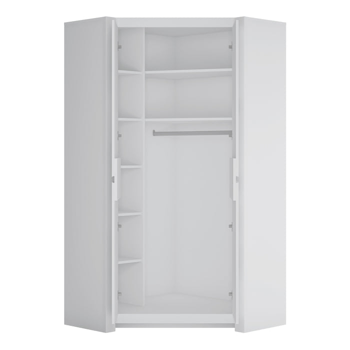 Novi 2 Door Corner Wardrobe in Alpine White