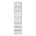 Fribo Tall Narrow 3 Drawer Bookcase in White