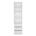 Fribo Tall Narrow 1 Door 3 Drawer Cupboard in White