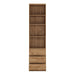 Fribo Tall Narrow 3 Drawer Bookcase in Oak