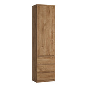 Fribo Tall Narrow 1 Door 3 Drawer Cupboard