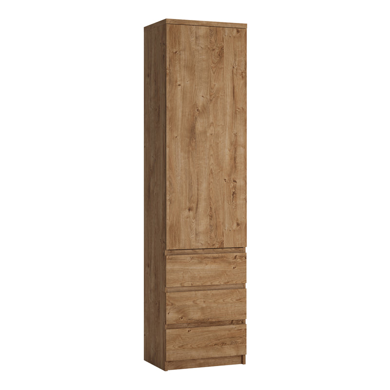 Fribo Tall Narrow 1 Door 3 Drawer Cupboard