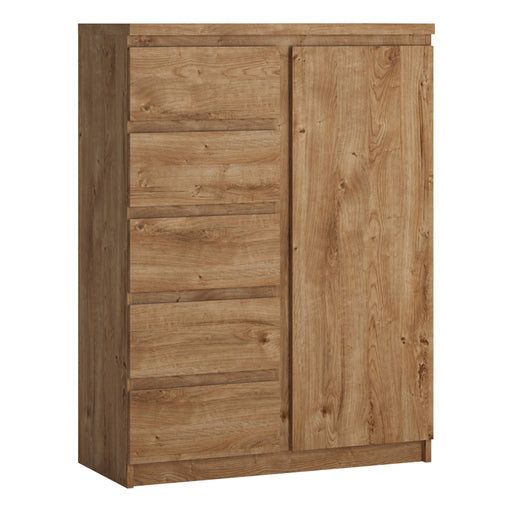 Fribo 1 Door 5 Drawer Cabinet in Oak