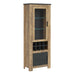 Rapallo 2 Door Display Cabinet with Wine Rack in Chestnut and Matera Grey