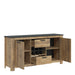 Rapallo 2 Door 2 Drawer Sideboard with Wine Rack in Chestnut and Matera Grey