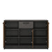 Brooklyn Cabinet with 3 Doors and 1 Drawer in Walnut and Dark Matera Grey