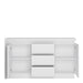 Lyon 2 Door 3 Drawer Sideboard (including LED lighting) in White and High Gloss