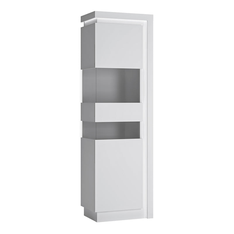 Lyon Tall Narrow Display Cabinet (LHD) (including LED lighting)