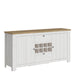 Celesto 2 Door 2 Drawer Sideboard with 3 Door Display top Unit inc. 6x Lights in White and Oak