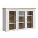 Celesto 2 Door 2 Drawer Sideboard with 3 Door Display top Unit inc. 6x Lights in White and Oak