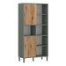 Darwin Bookcase 2 Door in Green/Oak