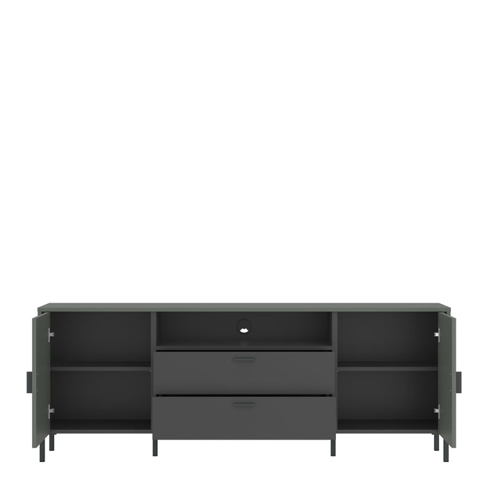 Arundel TV Cabinet 2 Door 2 Drawer 173cm wide 65cm High in Green/Grey