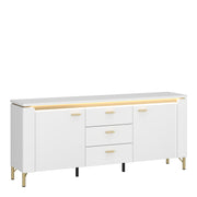 Lazio TV Cabinet 2 Door 3 Drawer in Alpine White/White Gloss