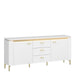 Lazio TV Cabinet 2 Door 3 Drawer in Alpine White/White Gloss
