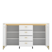 Lazio Sideboard 2 Door 4 Drawer in Alpine White/White Gloss