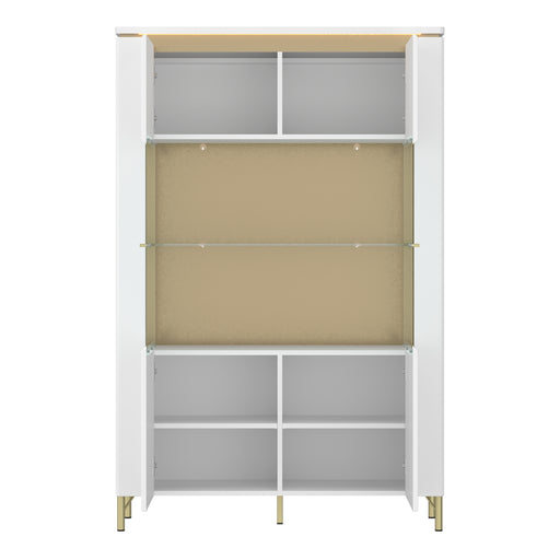 Lazio Vitrin 2 Door in Alpine White/White Gloss