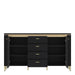 Genoa Sideboard 2 Door 4 Drawer in Black Matt/Gold