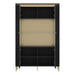 Genoa Vitrin 2 Door in Black Matt/Gold