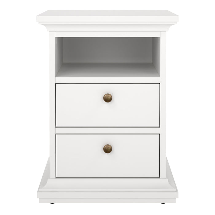 Paris Bedside 2 Drawers in White