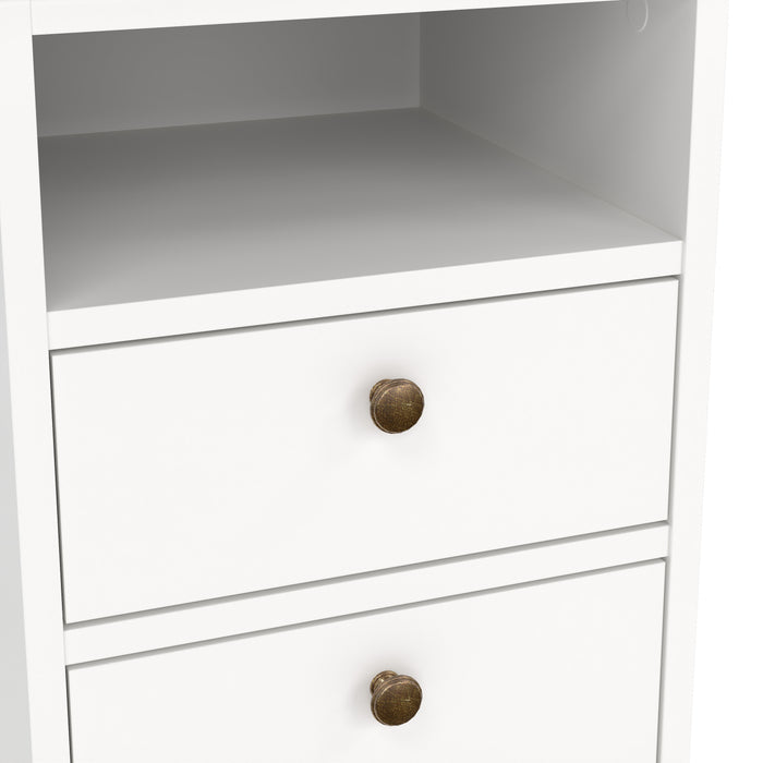 Paris Bedside 2 Drawers in White