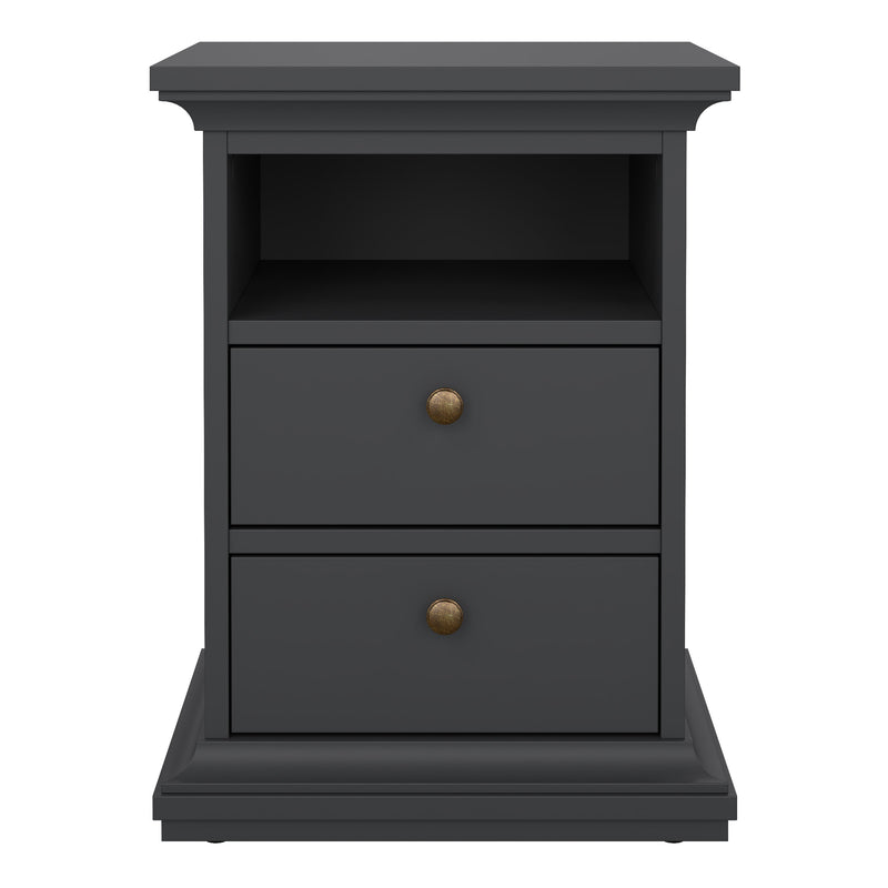 Paris Bedside 2 Drawers in Matt Grey