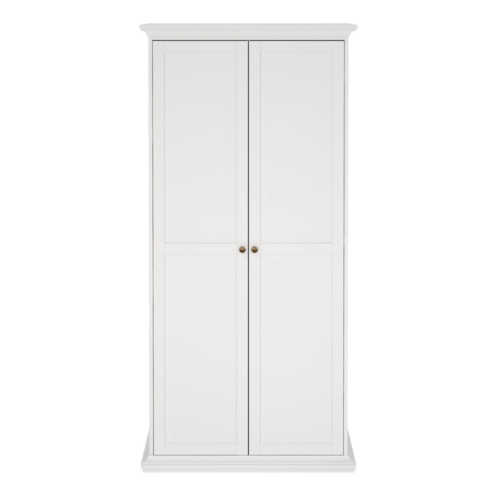 Paris Wardrobe with 2 Doors in White