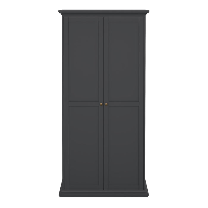 Paris Wardrobe with 2 Doors in Matt Grey