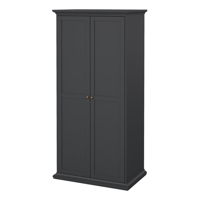 Paris Wardrobe with 2 Doors in Matt Grey