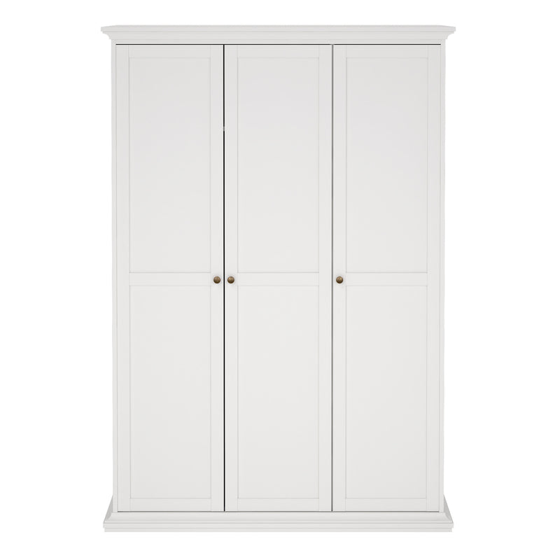 Paris Wardrobe with 3 Doors in White