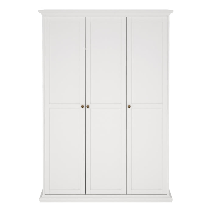 Paris Wardrobe with 3 Doors in White