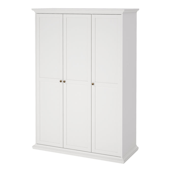 Paris Wardrobe with 3 Doors in White