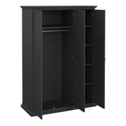 Paris Wardrobe with 3 Doors in Matt Grey
