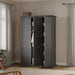 Paris Wardrobe with 3 Doors in Matt Grey