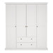 Paris Wardrobe with 4 Doors and 2 Drawers in White