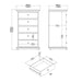 Paris Chest 5 Drawers in Matt Grey