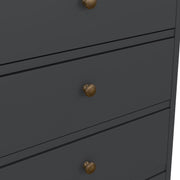 Paris Chest 5 Drawers in Matt Grey