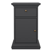 Paris Nightstand 1 Door + 1 Drawer in Matt Grey