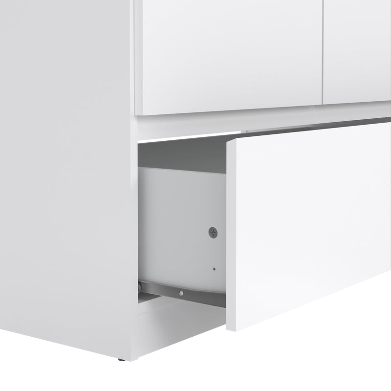 Naia Wardrobe with 2 Doors 1 Drawer in White High Gloss