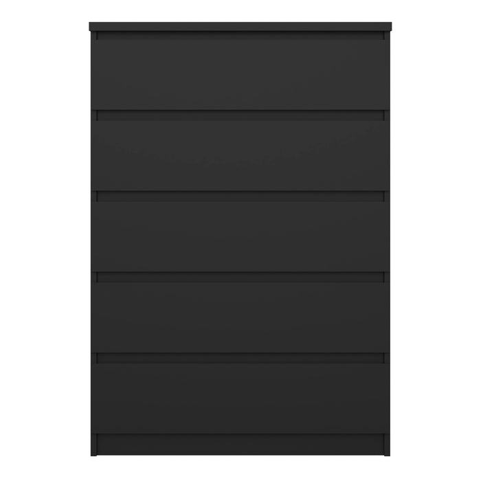 Naia Chest of 5 Drawers in Black Matt