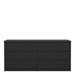 Naia Wide Chest of 6 Drawers (3+3) in Black Matt
