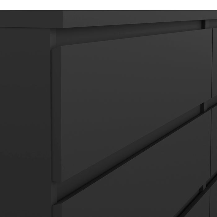 Naia Wide Chest of 6 Drawers (3+3) in Black Matt