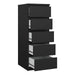 Naia Narrow Chest of 5 Drawers in Black Matt