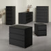 Naia Narrow Chest of 5 Drawers in Black Matt