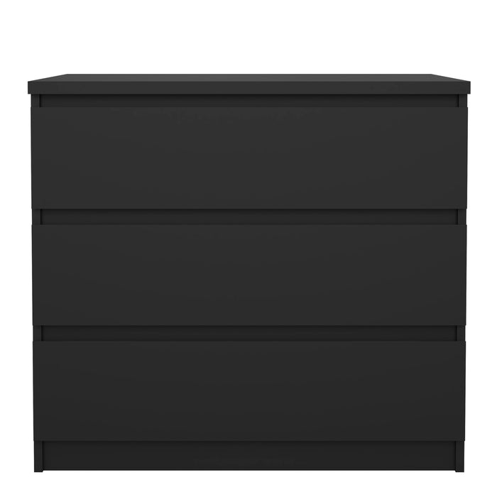 Naia Chest of 3 Drawers in Black Matt